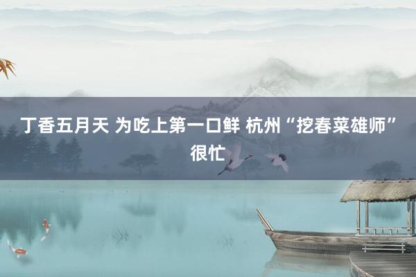 丁香五月天 为吃上第一口鲜 杭州“挖春菜雄师”很忙