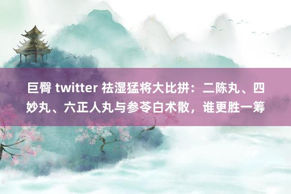 巨臀 twitter 祛湿猛将大比拼:二陈丸、四妙丸、六正人丸与参苓白术散,谁更胜一筹