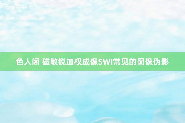 色人阁 磁敏锐加权成像SWI常见的图像伪影