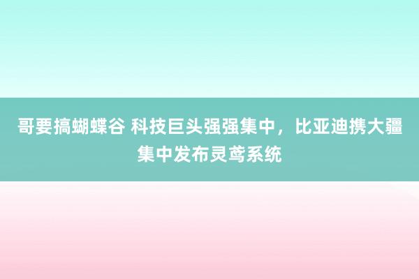 哥要搞蝴蝶谷 科技巨头强强集中，比亚迪携大疆集中发布灵鸢系统